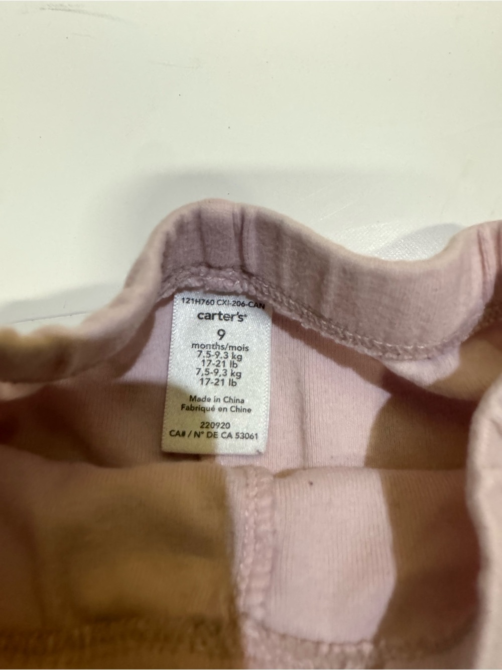 3 for $15 / 9M Carter's Pink Baby Leggings - Picture 5 of 6